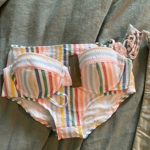 Rainbow J.CREW SWIM SUIT. 34c top//small bottom.